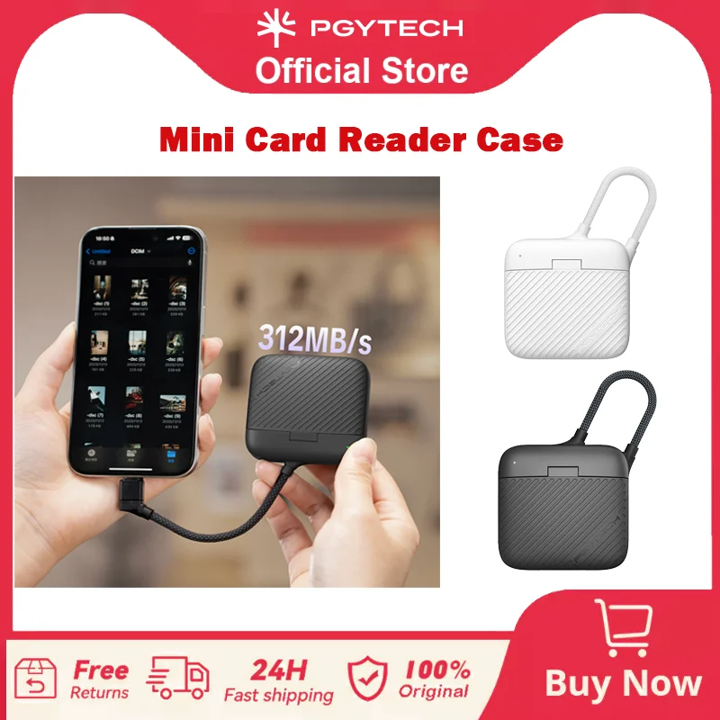 PGYTECH CreateMate Mini SD Card Reader Case, High-Speed 2-in-1 SD 4.0/Micro SD Card Reader with 6-Slot Storage Portable