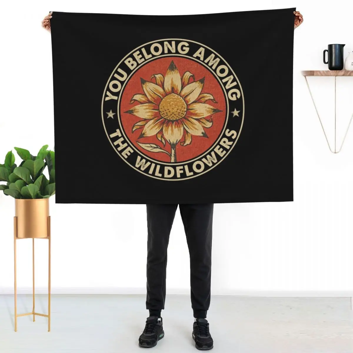 Petty You Belong Among The Wildflowers Vintage Throw Blanket Stylish Warm Blanket for Living Room Bedroom