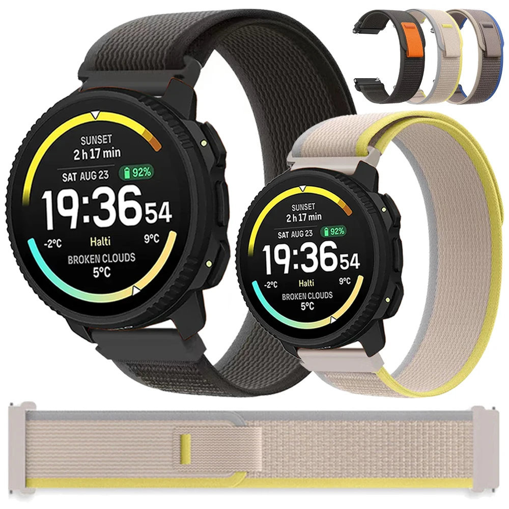 Nylon-Schlaufen-Uhrenarmbänder 22mm für SUUNTO Vertical 2/RACE 2 S RUN/OCEAN/5 9 PEAK PRO Band für COROS PACE 3 4 APEX 4 42mm Armbänder