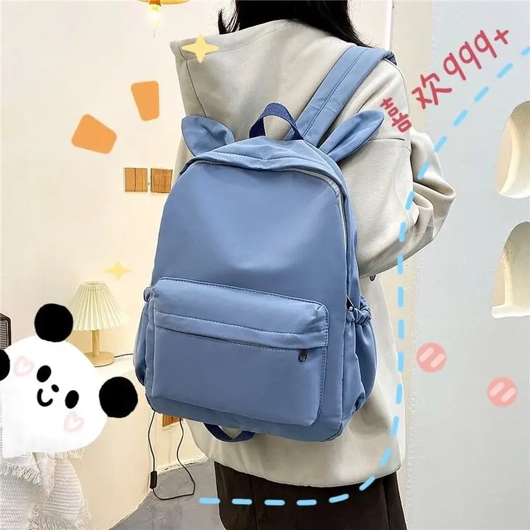 Sac à dos pour femmes, portefeuilles en Nylon lapin, sac de voyage décontracté, sacs d'école, grand sac à main pour les déplacements quotidiens