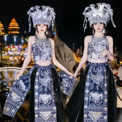 2023 The New Hani Nationality Exotic Style Xishuangbanna Miao Maidan Dress With Chest Minority Nationality Clothes