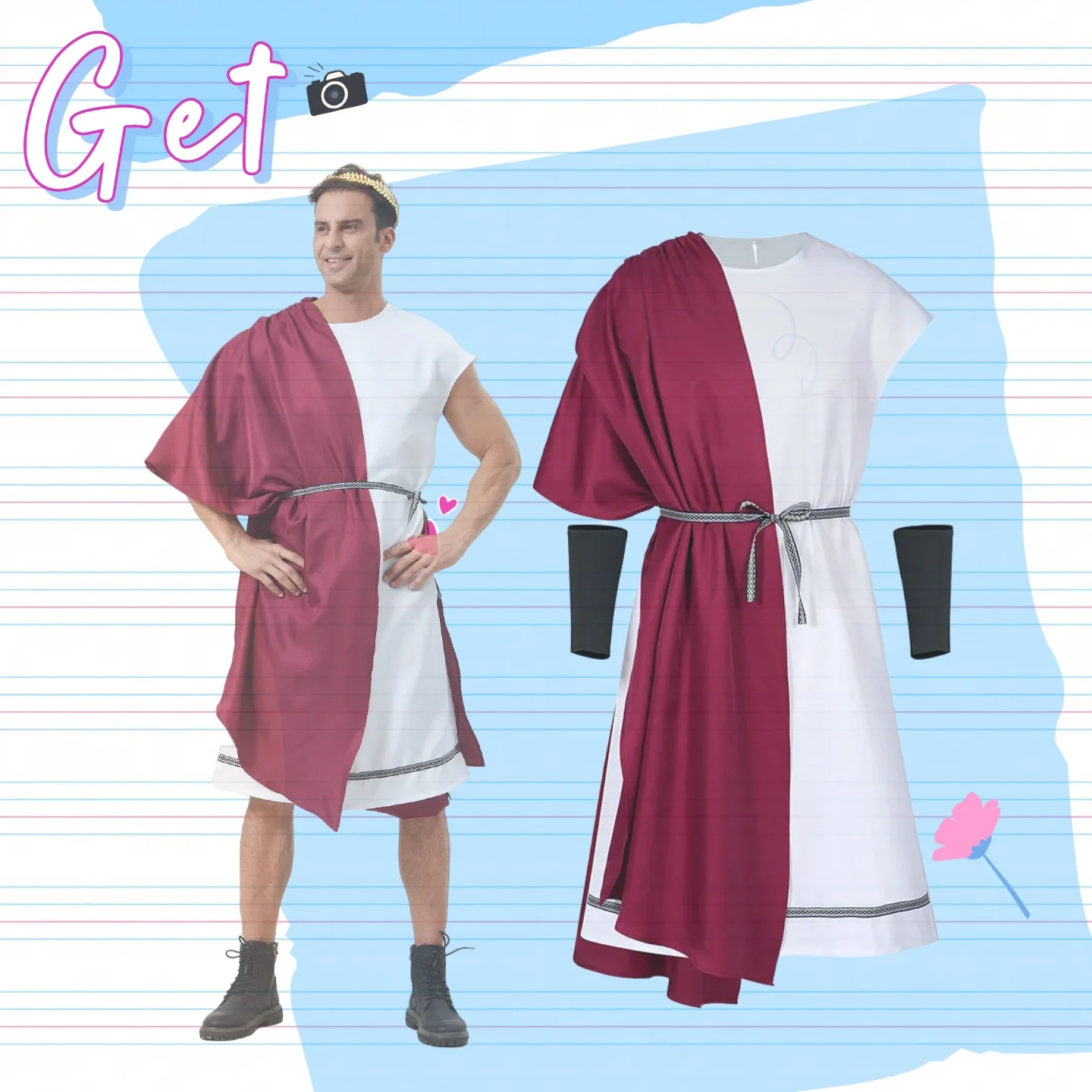 

Men's Clothing Adult Greek God Roman Party Set