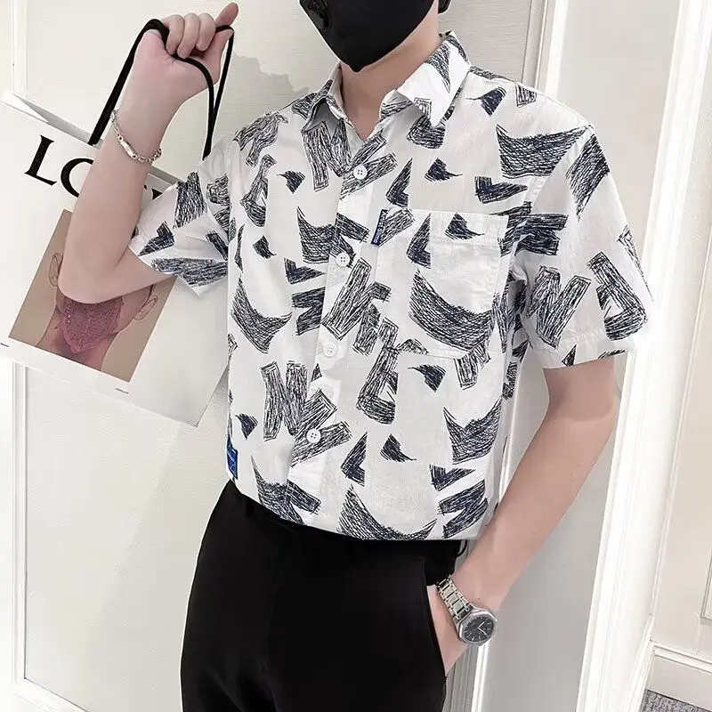 

Легкий летний мужской пляжный костюм из полиэстера в гавайском стиле, не требующий глажки