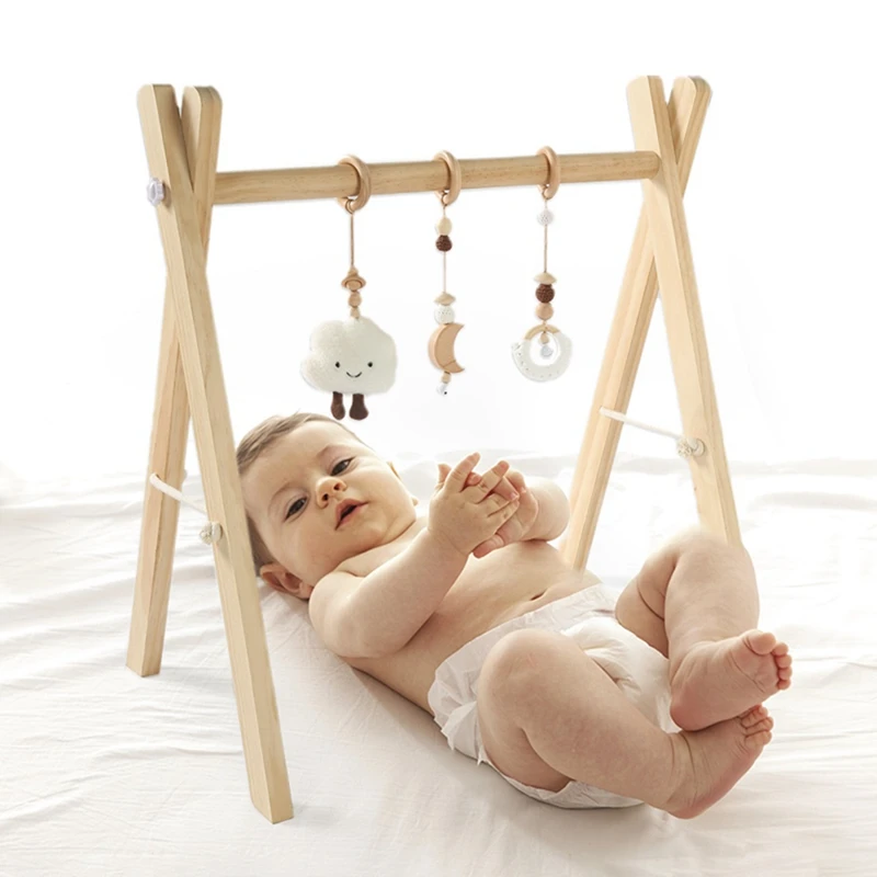 Let \'s Make Wooden Baby Gym Крокодиловая кожа, авокадо, плюшевый кулон, деревянное кольцо, детская игрушка Teether