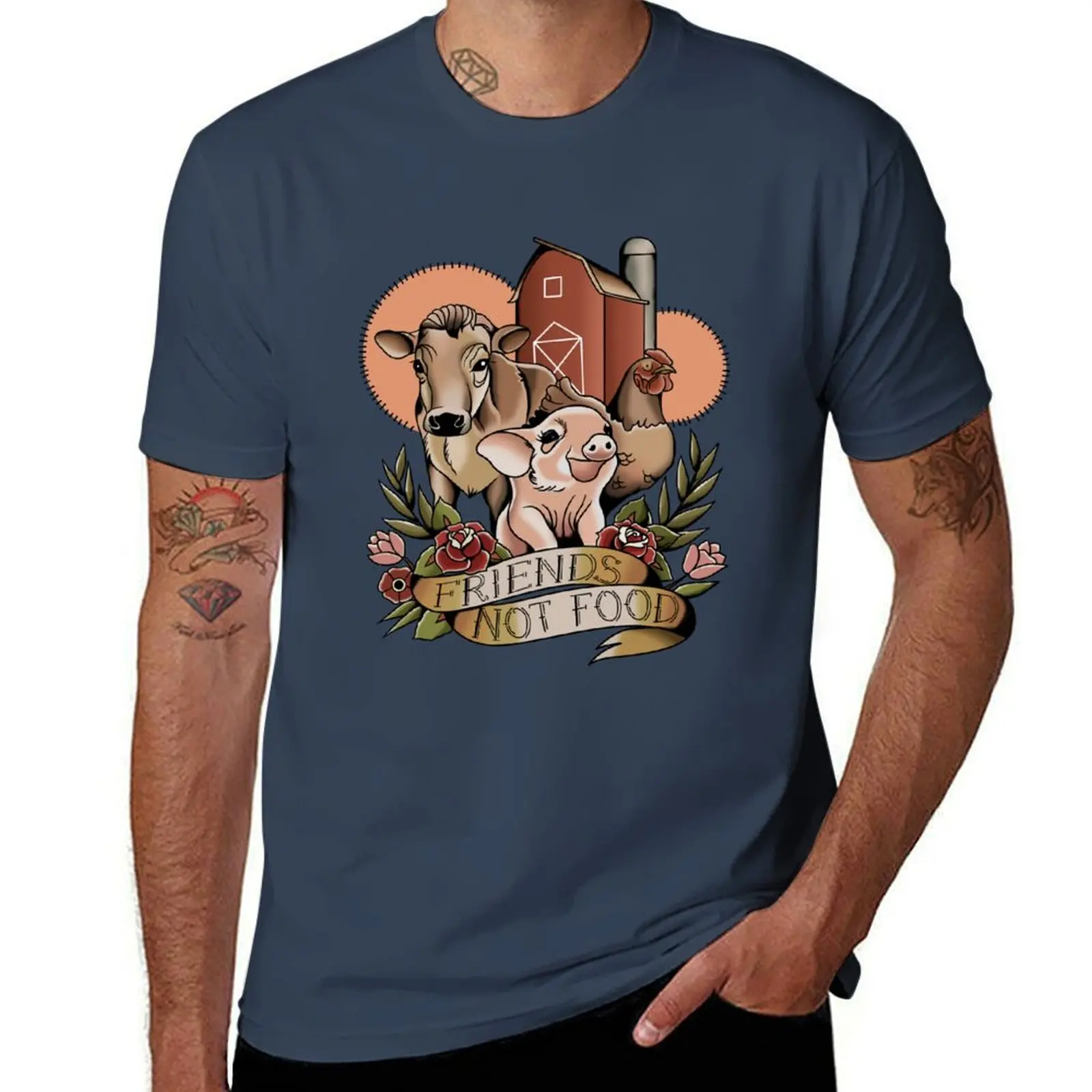 

Farm Friends Not Food T-Shirt gifts for boyfriend summer tops vintage graphic tee men clothings