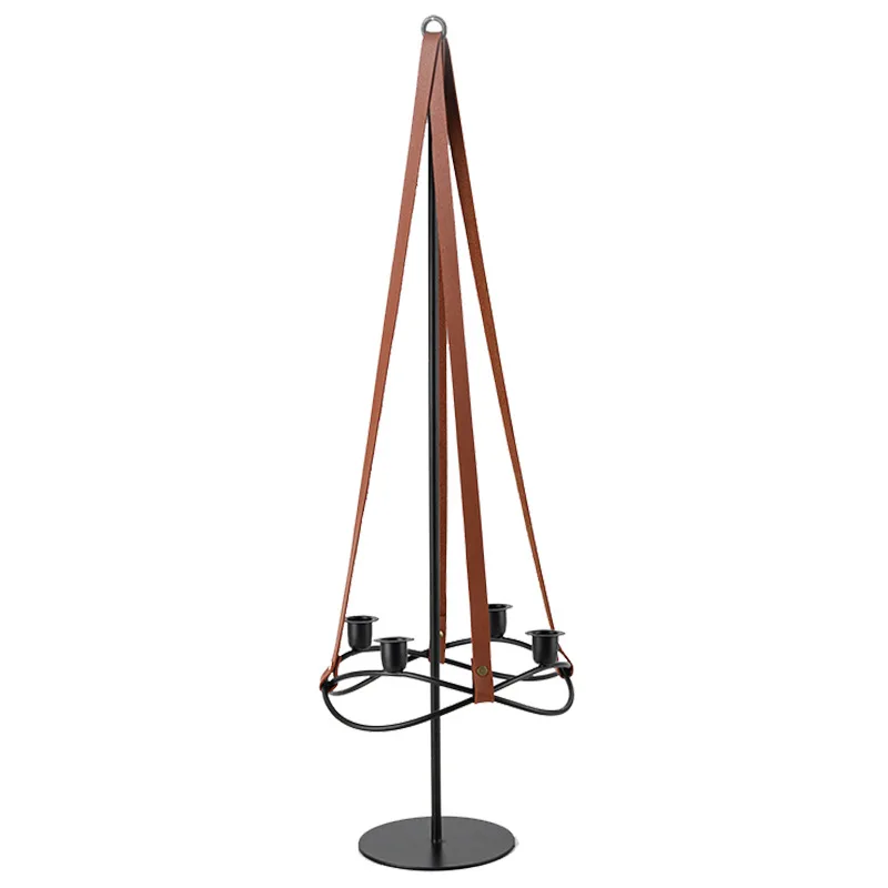 

Candlestick ornament, model room, restaurant abstract art belt, suspended four-headed candlestick ornament