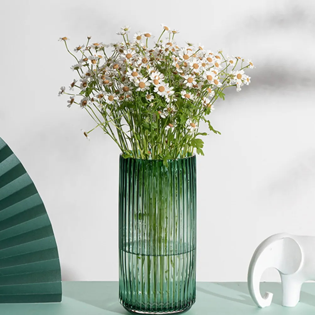 1Pcs Simple Roman Parlor Glass Vase Light Green Size L Elegant Design Flower Ware Home Hotel Decoration