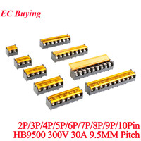 5Pcs HB9500 2P 3P 4P 5P 6P 7P 8P 9P 10Pin PCB Screw Terminal Block Connector HB-9500 300V 30A Lid Barrier Terminal 9.5MM Pitch