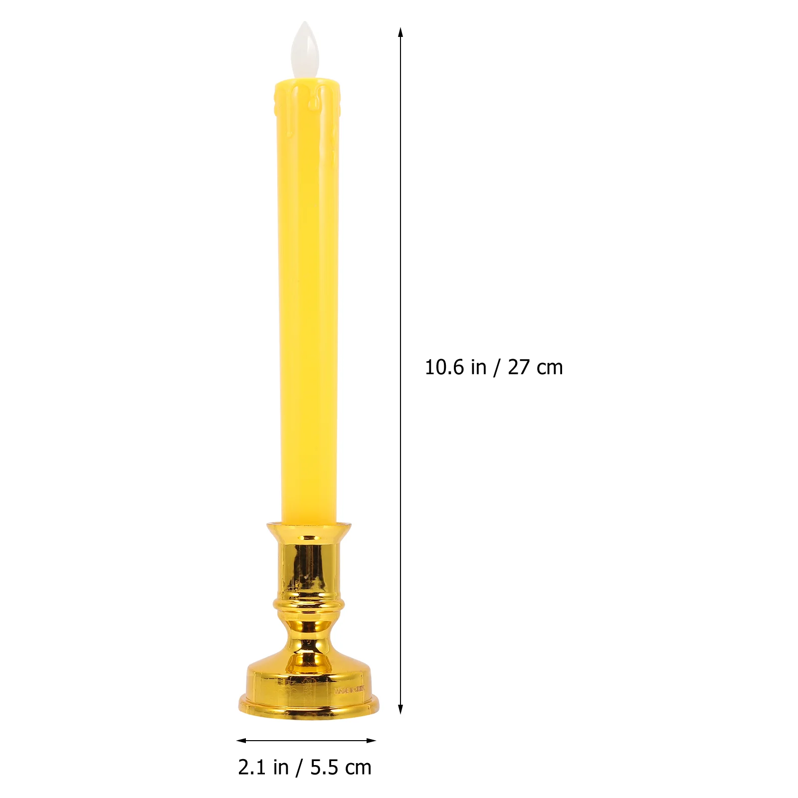 2 Pcs Electronic Tea Lights Flickering Flameless Candles Swing Double-sided Tape Yellow Operated Batteries