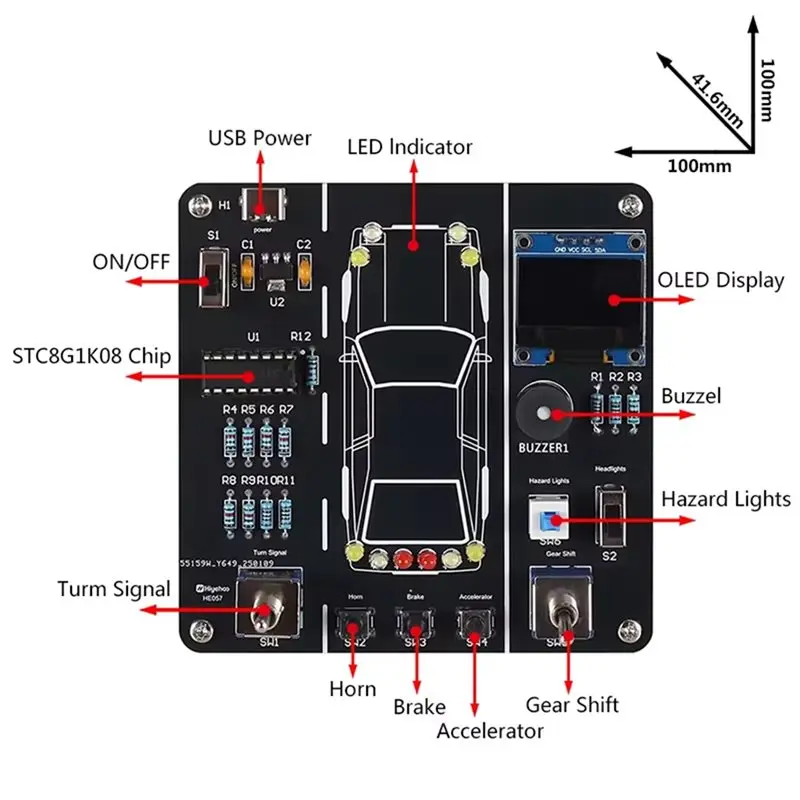 A99E-DIY Car Driving Simulation Soldering Practice Kit STEM Electronic Project Simulator Welding Project For Student To Learn