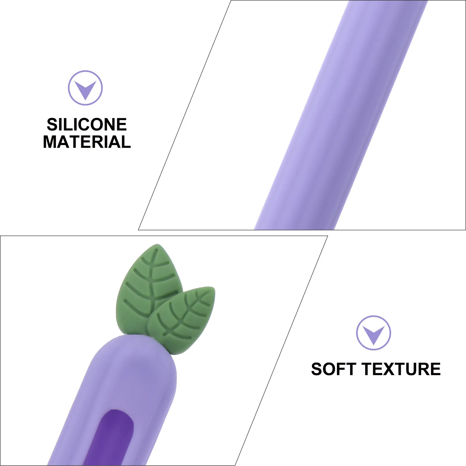 Carrot Stylus Pen Cover Silicone Material Protective Sleeve for Pencil 2 Enhances Grip Prevents Rolling Scratches Dirt