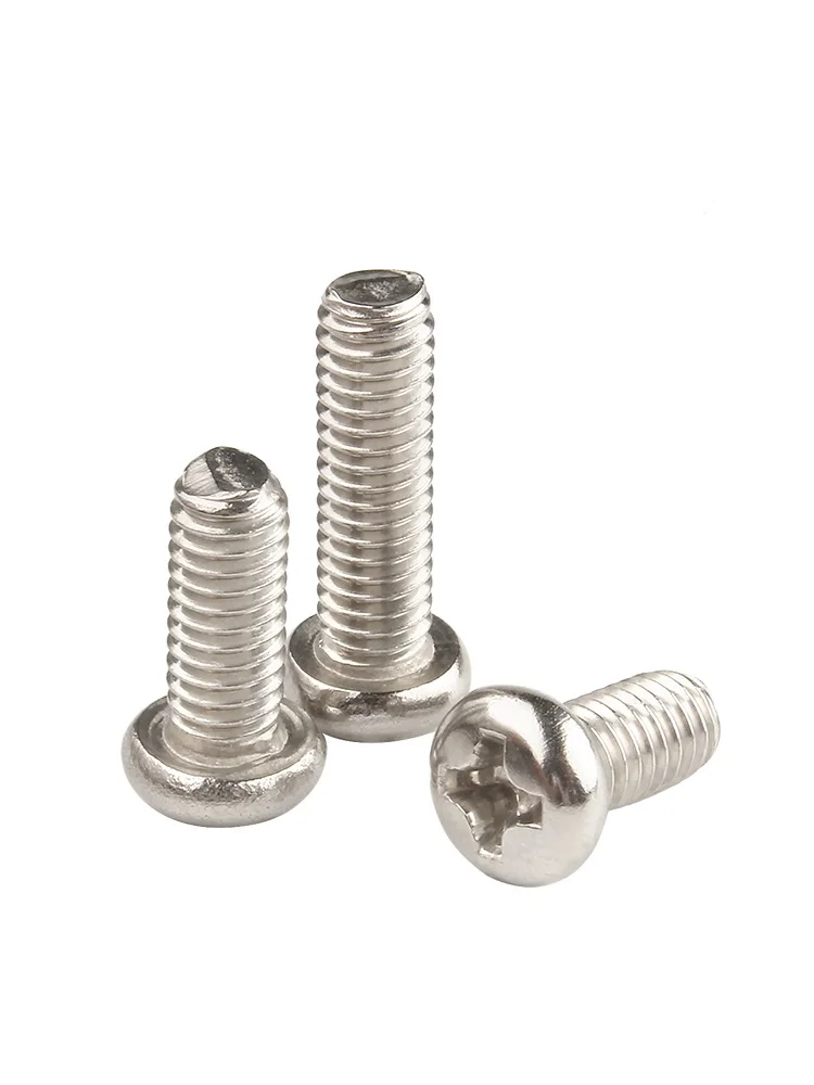 M1 m1.2 m1.4 m1.6 m1.7 m2 m2.5 m3 m3.5 m4 m5 niquelado cruz recesso redondo pan cabeça pm parafuso phillips