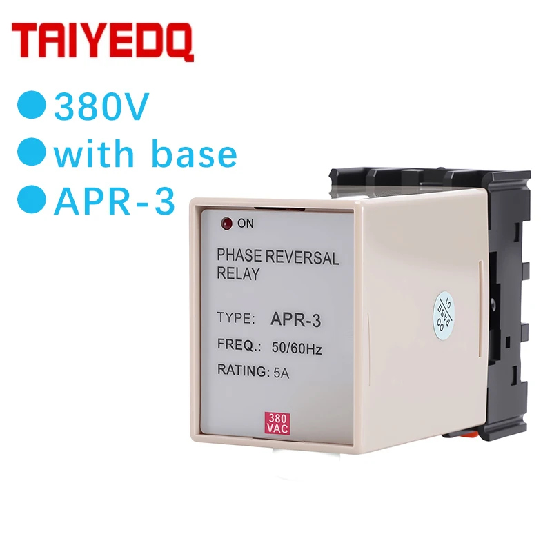 Motor Reverse Protector TYAPR-3 Three-phase Phase Sequence Protection Relay 380V 5A 50/60HZ With Base