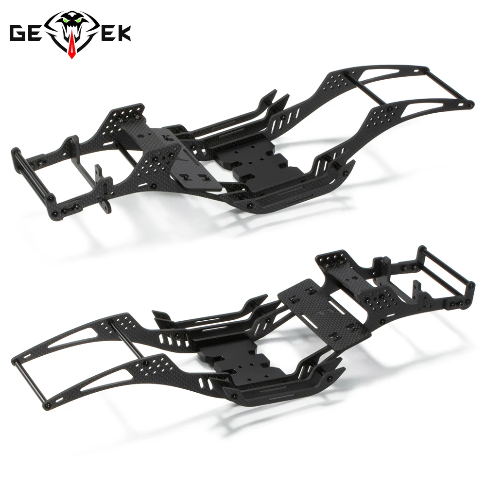 Zestaw podwozia LCG z włókna węglowego Cheater Rigs Frame z Delrin Skid dla 1/10 RC Car Crawler SCX10 II Element Enduro Comp Builds