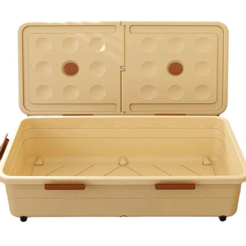 Under Bed Storage Box with Wheels, Low Profile Drawer Organizer for Clothes, Blankets & Shoes, Space-Saving for Home Use