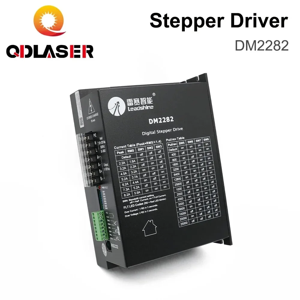 QDLASER Leadshine 2 Phase Digital Stepper Driver DM2282 for 110/130 Stepper Motor 2.2~8.2A Work 80~220VAC Replace MD2278 ND2278