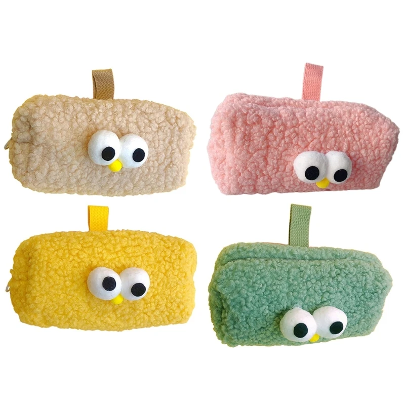 

Portable Zipper Pencil for Case Multifunctional Pen Fuzzy Plush Storage Bag for Travel Stationerys Small Craf