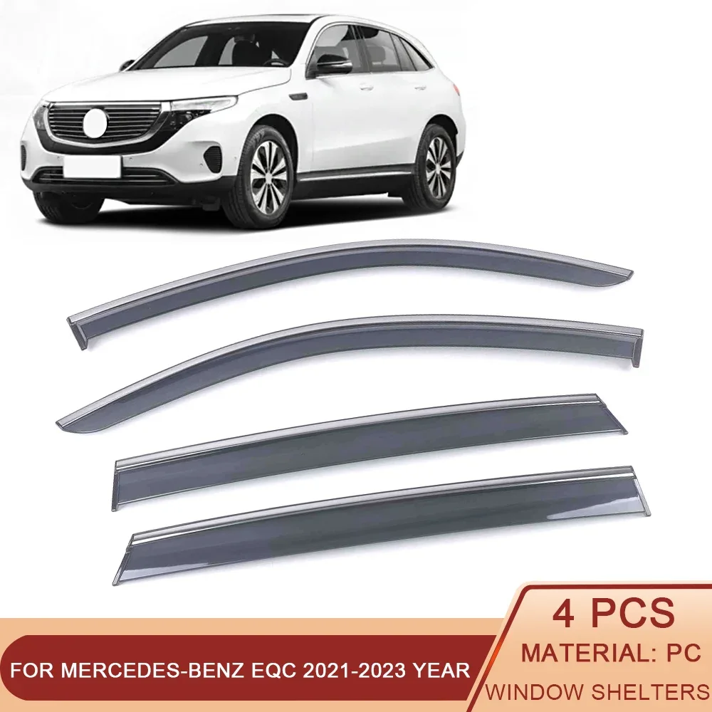 

For Mercedes-Benz EQC 2021-2023 Car Window Sun Rain Shade Visors Shield Shelter Protector Cover Sticker Exterior Accessories