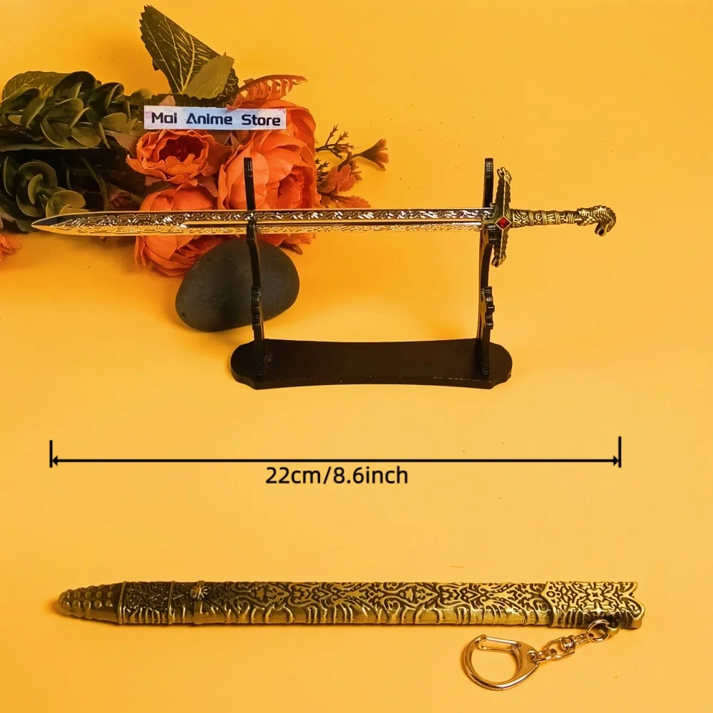 ดาบคาตานะเกม 8.6 นิ้ว ดาบซามูไรของแท้ อนิเมะคอสเพลย์ ดาบโลหะดามัสกัส ดาบนินจา ของเล่นดาบญี่ปุ่นแท้ ไม่คม ของขวัญ