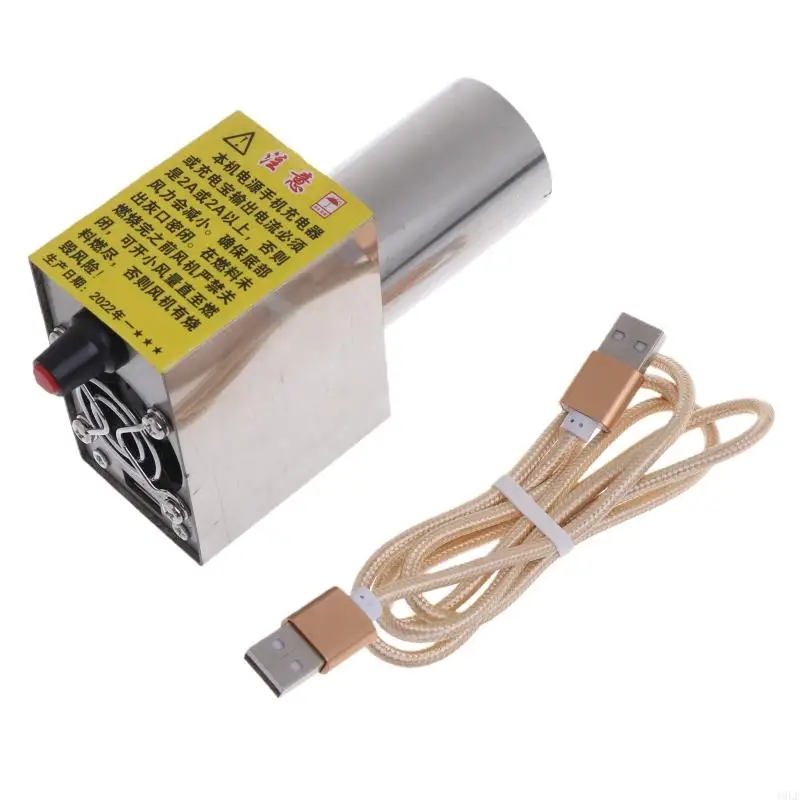 

A9LF 5V Usb Plug Round for Head Blower High Air Volume Speed Control Outdoor Barbecue