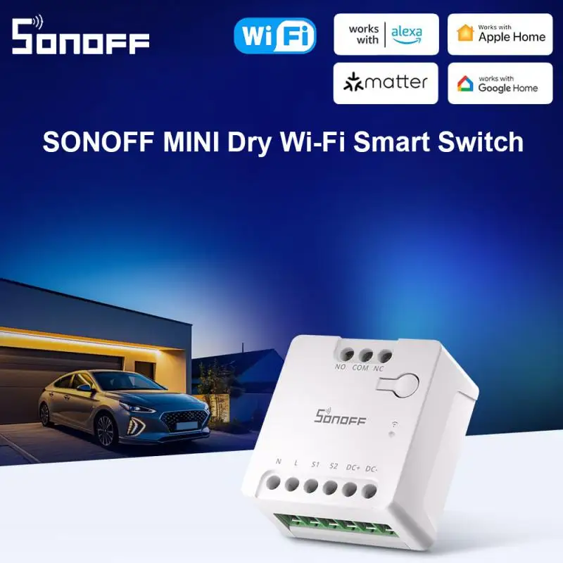 

SONOFF MINI-D Dry Contact WiFi Smart Switch Matter Compatible AC/DC Input ESP32 Chip Smart Scene Group Control Via EWeLink