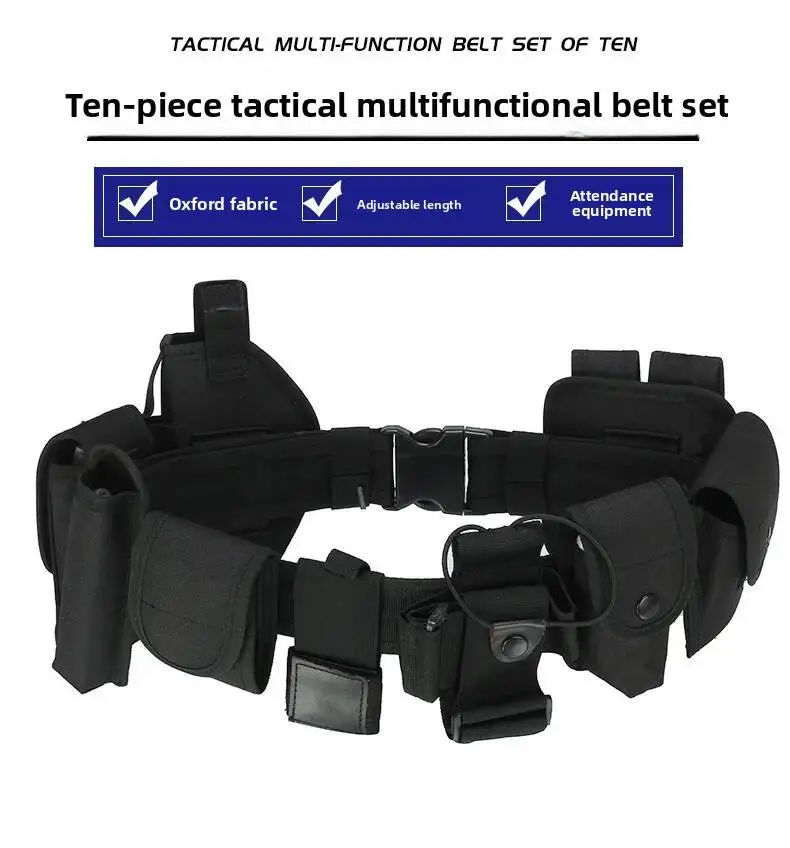 Duty Belts Tactical Modular Equipment Security Utility Belt With 10 Components Pouches Bags Holster Gear Security Guard Belt