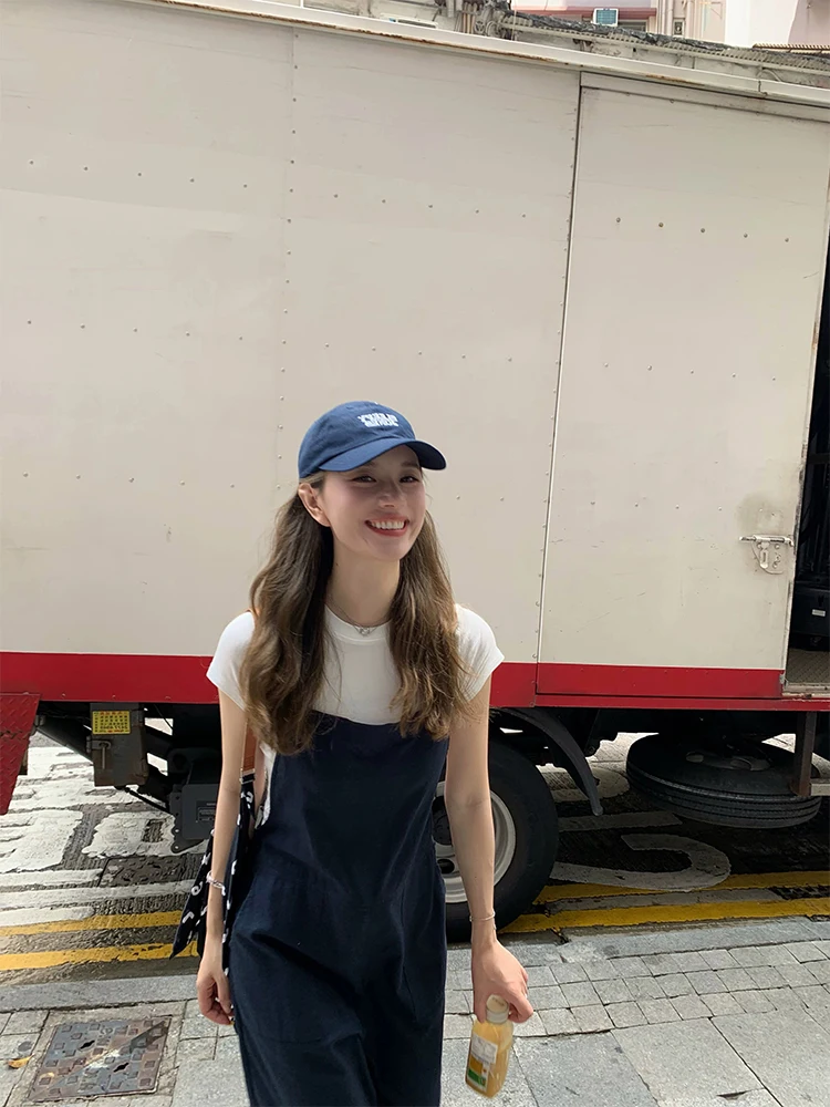 القطن الكتان إخفاء وزرة الأزرق المرأة فضفاضة مستقيم أنبوب السراويل الصيف التخسيس جديد وصول 2025 عمال تصميم الإحساس