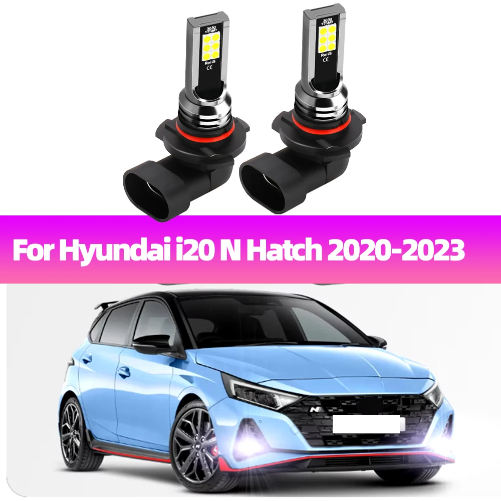 2Pcs LED Fog Lamp Bulbs For Hyundai i20 N i20N Hatch 2020 2021 2022 2023 Vehicles Front Fog Light White 6000K Plug&Play