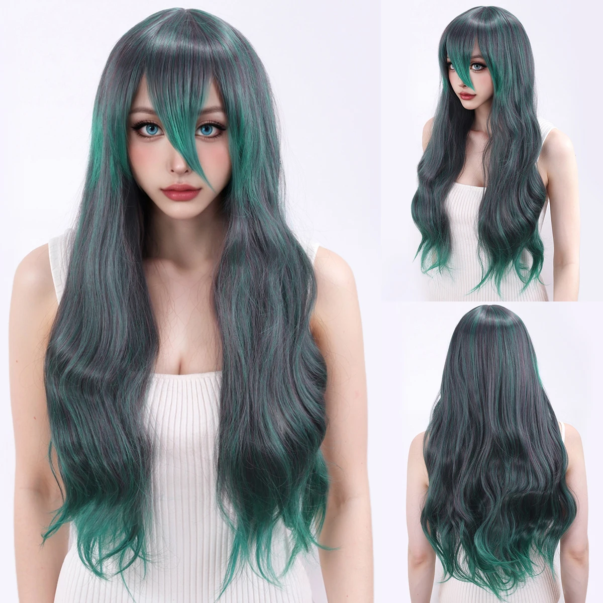 Cross-border fashion wigs for women, synthetic fiber wigs