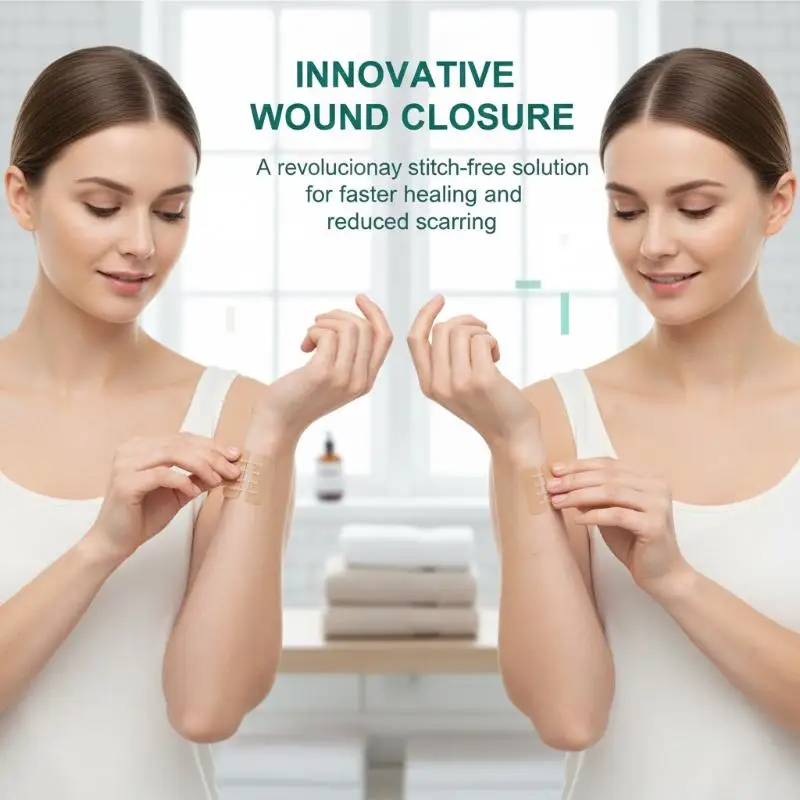 Zipper Wound Closure Patch – Non-Suture Hemostatic Bandage for Fast Bleeding Control, Portable Zip Tie Skin Closure
