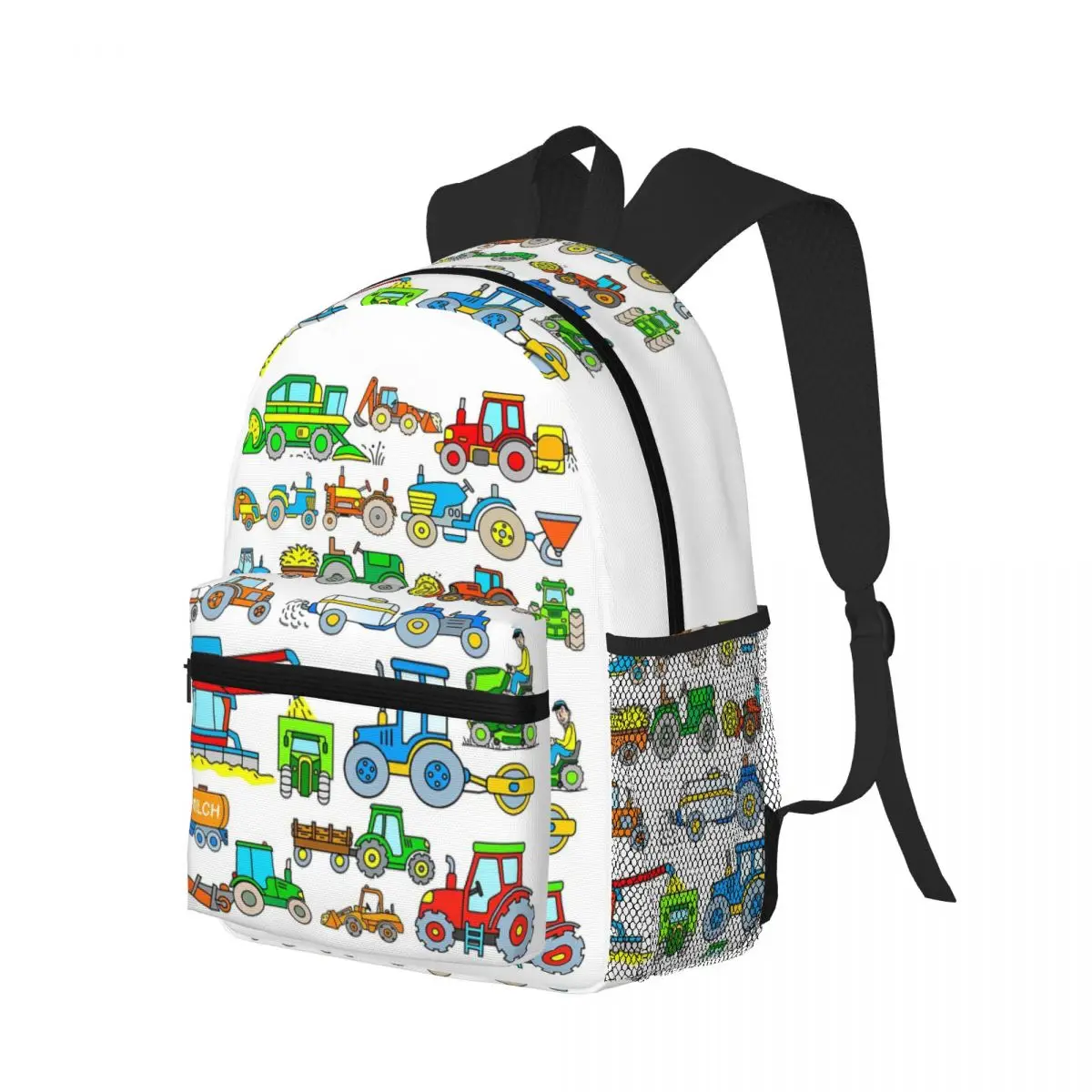 Tractors Farm Vehicles Student Backpack School Bag Hiking Travel Daypack for Men Women Bookbag Shoulder Bags