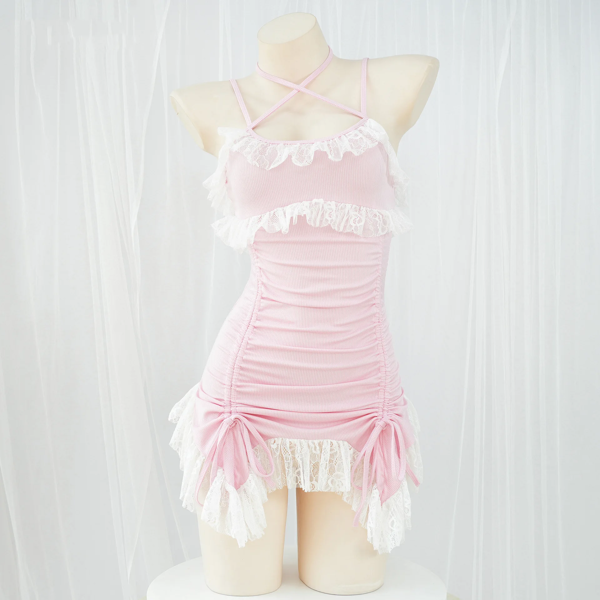 Heiße Spielzeuge Anime Lolita Mädchen Chiffon Kleid Unifrom Frauen rosa reine Nachthemd Pyjamas Outfits Kostüme Cosplay