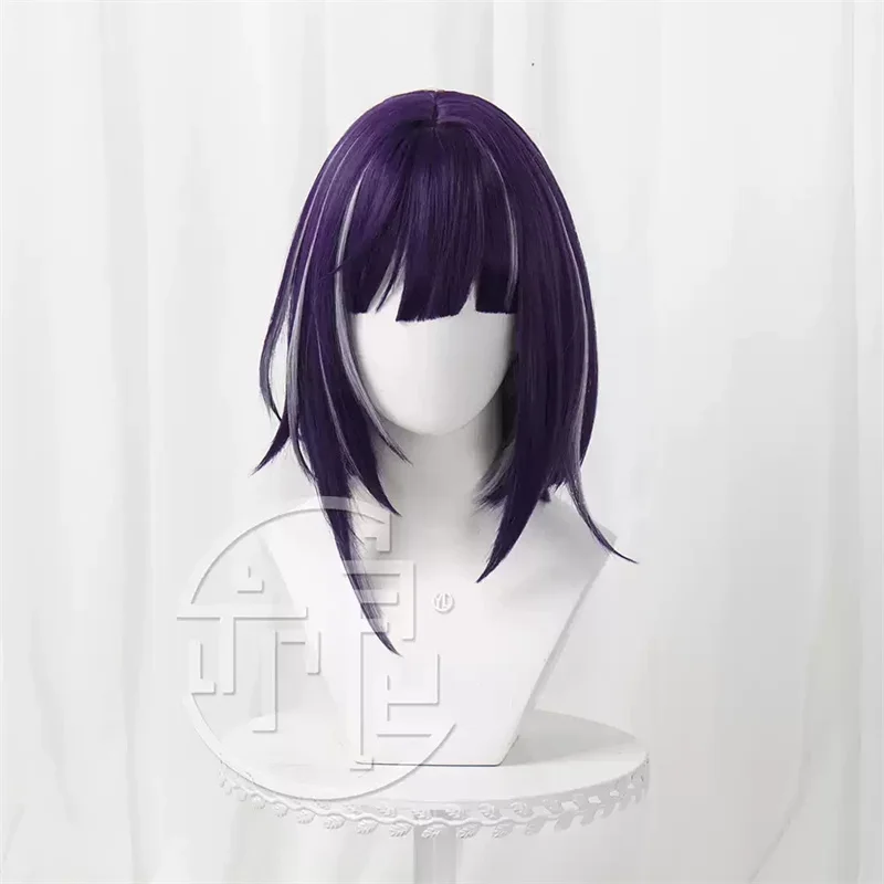 ร้อยสาย Tsukumo Ima คอสเพลย์วิกผม 40 ซม.ผมสีม่วง Last Defense Academy ปาร์ตี้ฮาโลวีนผู้หญิง Carnival Prop