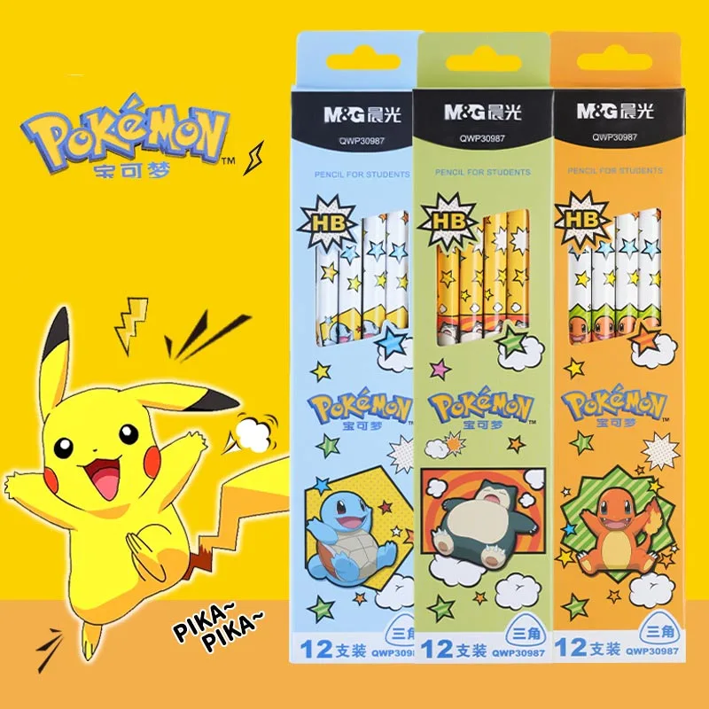 Imagem -02 - Lot Kawaii Pokemon Gel Pen Creative Triangle Pencils Promotional Gift Office School Supplies 48 Pcs