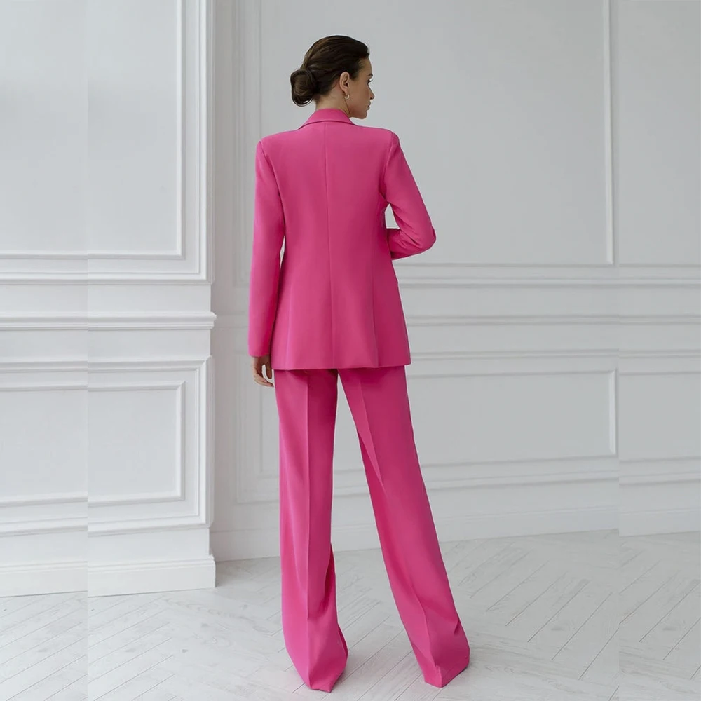 تخصيص مزدوجة الصدر المرأة الدعاوى الفاخرة مزدوجة الصدر نحيل مكتب سيدة 2 قطعة سترة السراويل السترة ملابس أنيقة #3