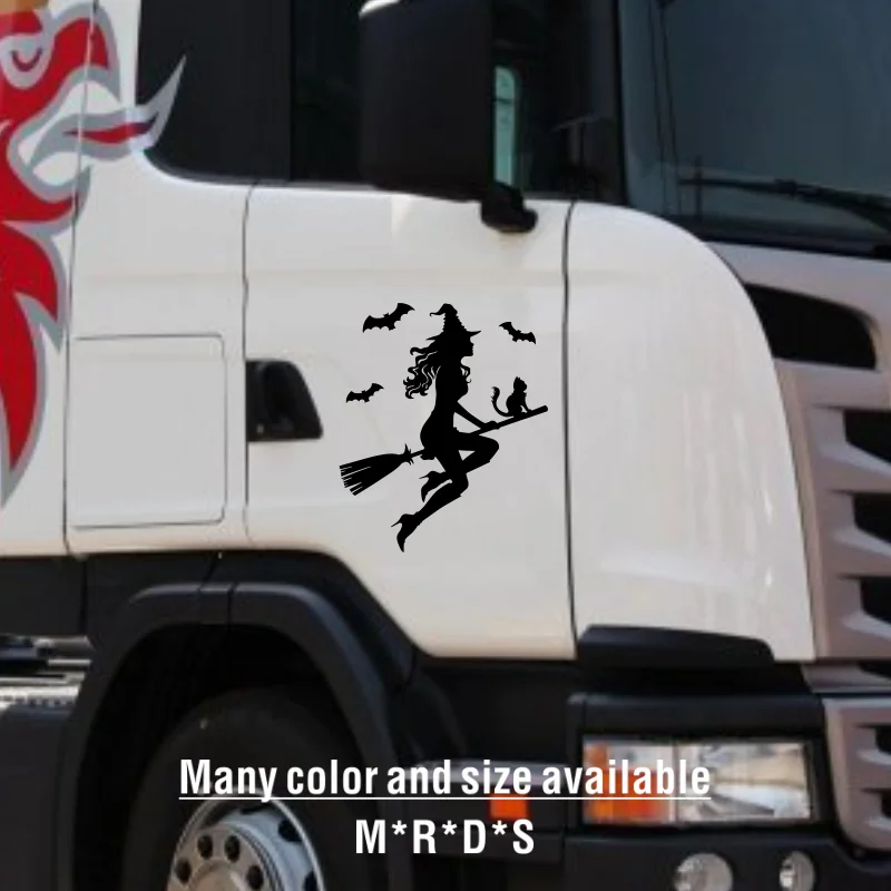 

Автомобильные наклейки с метлой ведьмы, персонализированные креативные наклейки, украшение автомобиля ведьмы, водонепроницаемый и солнцезащитный ПВХ