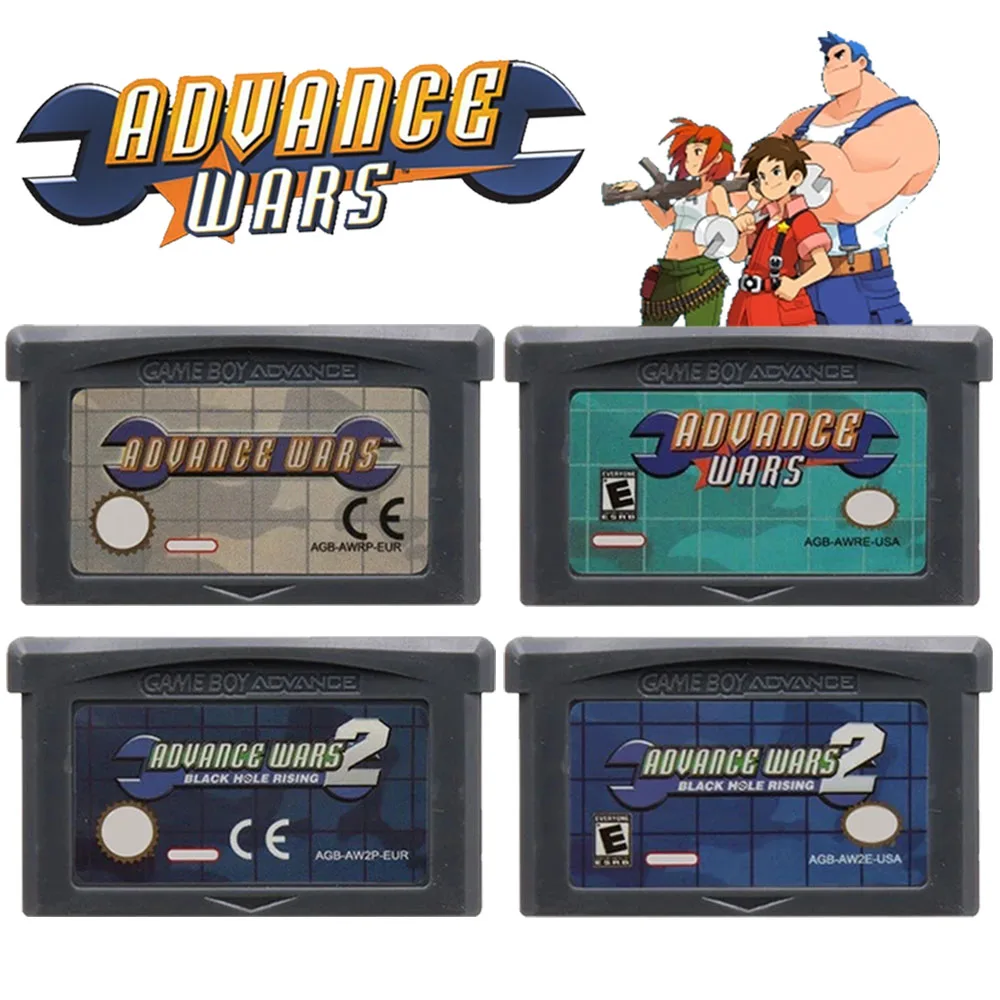 Advance Wars GBA-Karte 32-Bit-Videospielkassette Konsolen karte für Advance Wars 2 für GBA Englisch Version