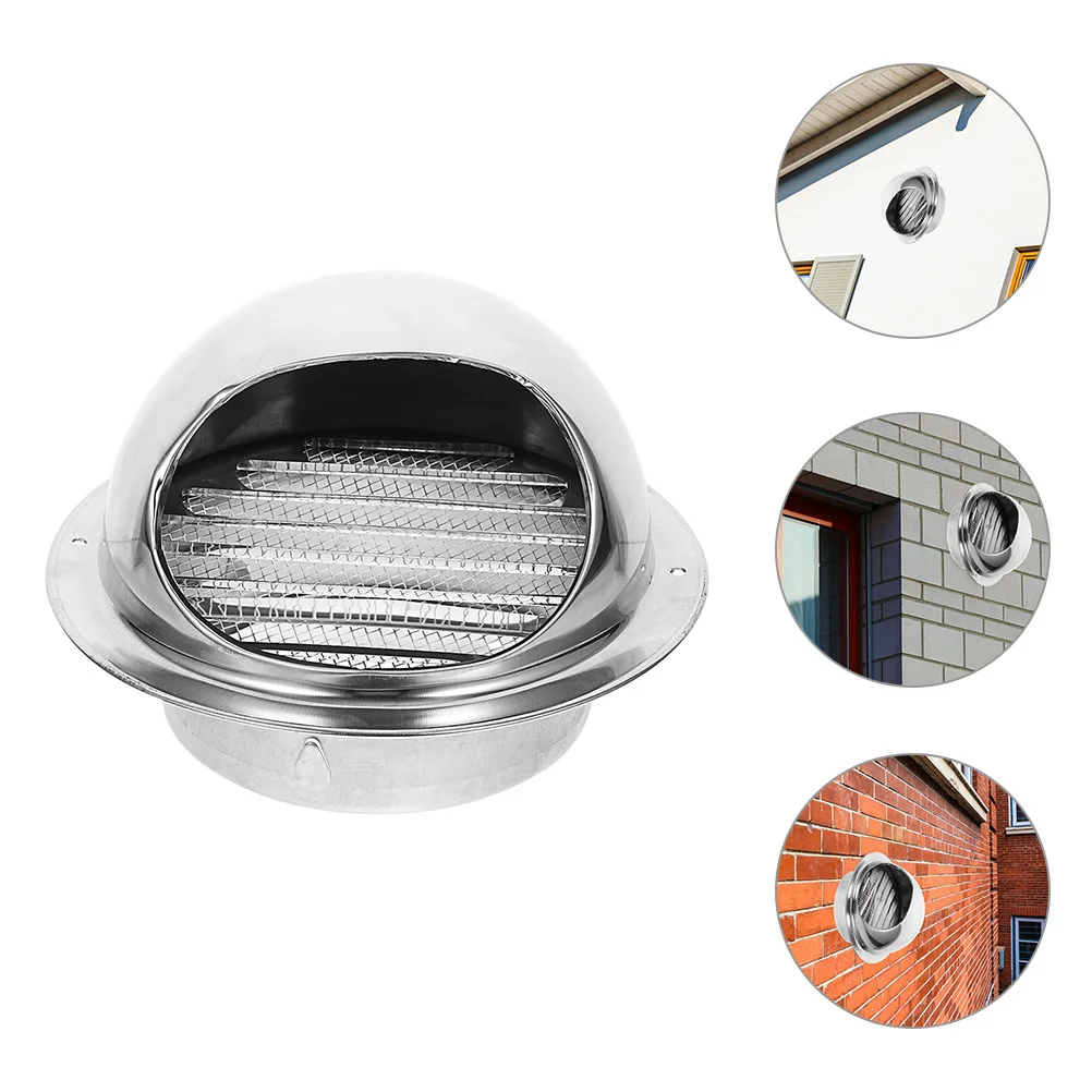 

70Mm Stainless Steel Exhaust Vent Cover Heavy Duty Exterior Metal Cap for Dryer Vent Hose Kitchen Extractor Wall Mounted