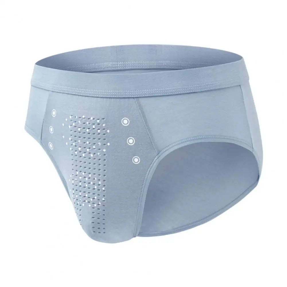 Protective Briefs Solid Color Plus Size Particle Massage Male Underpants Men Clothes Summer Cooling Seamless Breathable Bikini