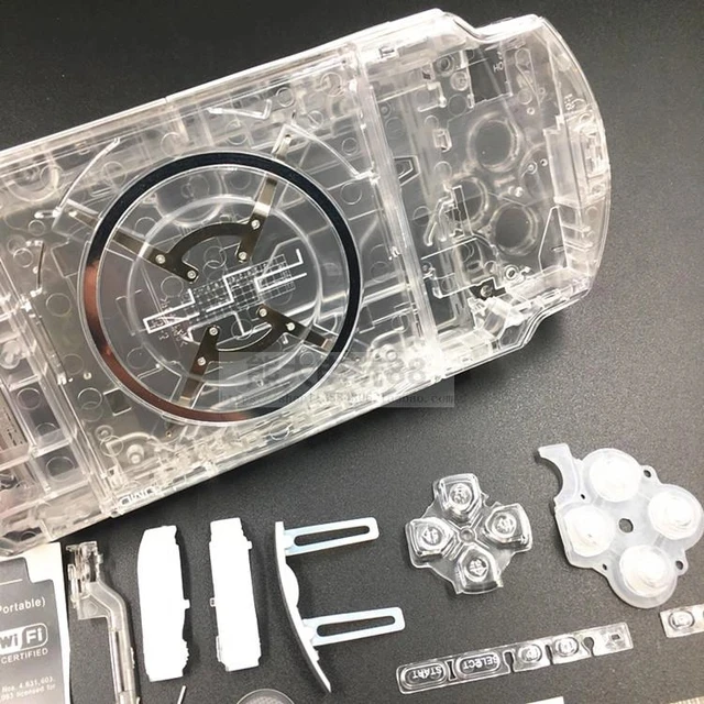 Clear Crystal Colors For PSP3000 PSP 3000 3004 Game Console Shell Replacement Full Housing Cover Case with Buttons Kit