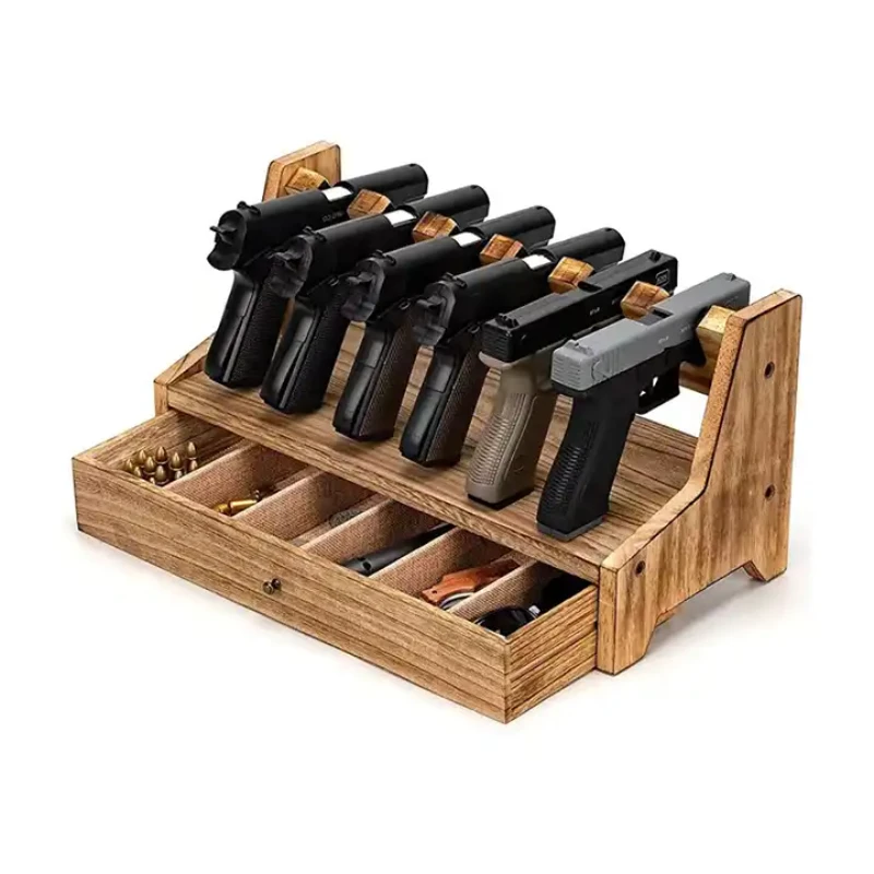 

Держатель для пистолета с отверстиями 6/4 дюйма, деревянный держатель для пистолета, для безопасного хранения огнестрельного оружия, аксессуары для пистолета, кобура для пейнтбольного оборудования