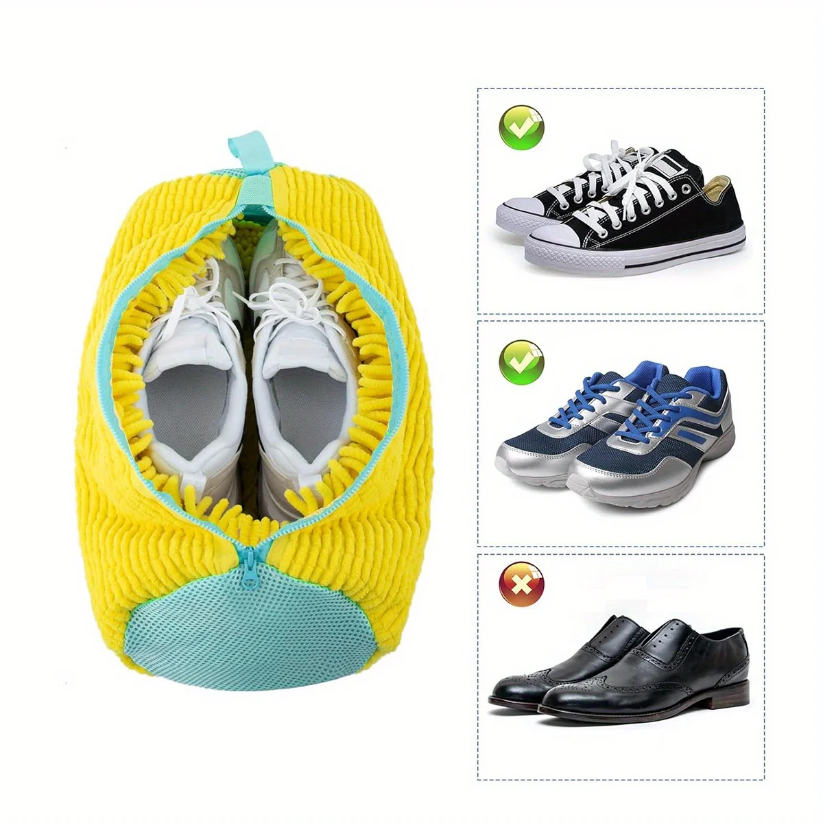 1/2 قطعة حقيبة غسيل الأحذية القطن حقيبة الغسيل السوستة إغلاق حقيبة تنظيف الأحذية كيس الغسيل أكياس التجفيف حقيبة الأحذية