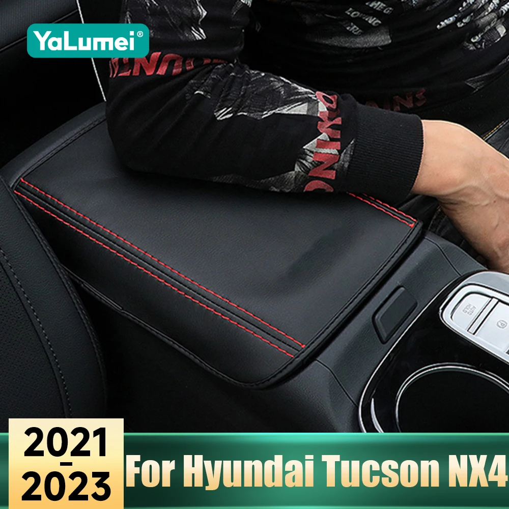 Zubehör für Hyundai Tucson NX4 Hybrid 2021 2022 2023 2024 N Linie Auto Mittelkonsole Armlehne Box Schutz Matte Trim Abdeckung