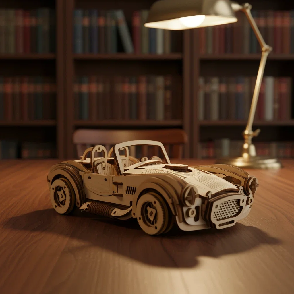 x-t-ouzey-diy-レトロモーターショー-3d-木製パズル-クラシックカー付きコレクターズモデルキット、大人向けディスプレイセット