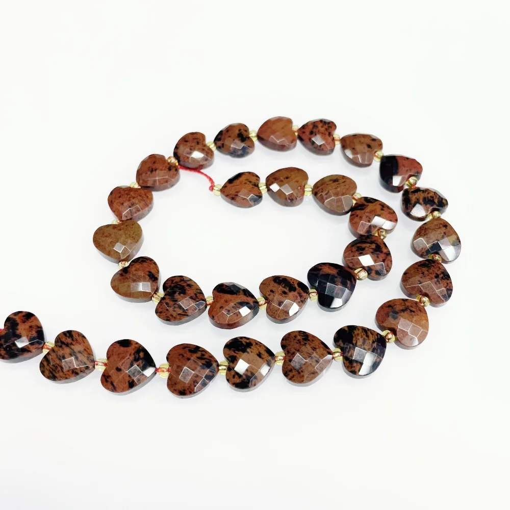 Natürliche 12mm Amethyst-Perlen in Herzform, facettiert, handgefertigt für Schmuckherstellung, DIY-Halskette, Armband, 15'' Zubehör – Detail 8