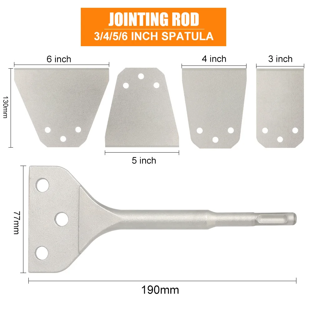 SDS Plus Chisel Bit For Electric Hammer Wall Tile Removal Heavy Duty Spring Steel Scraper Blade Renovation Power Tool