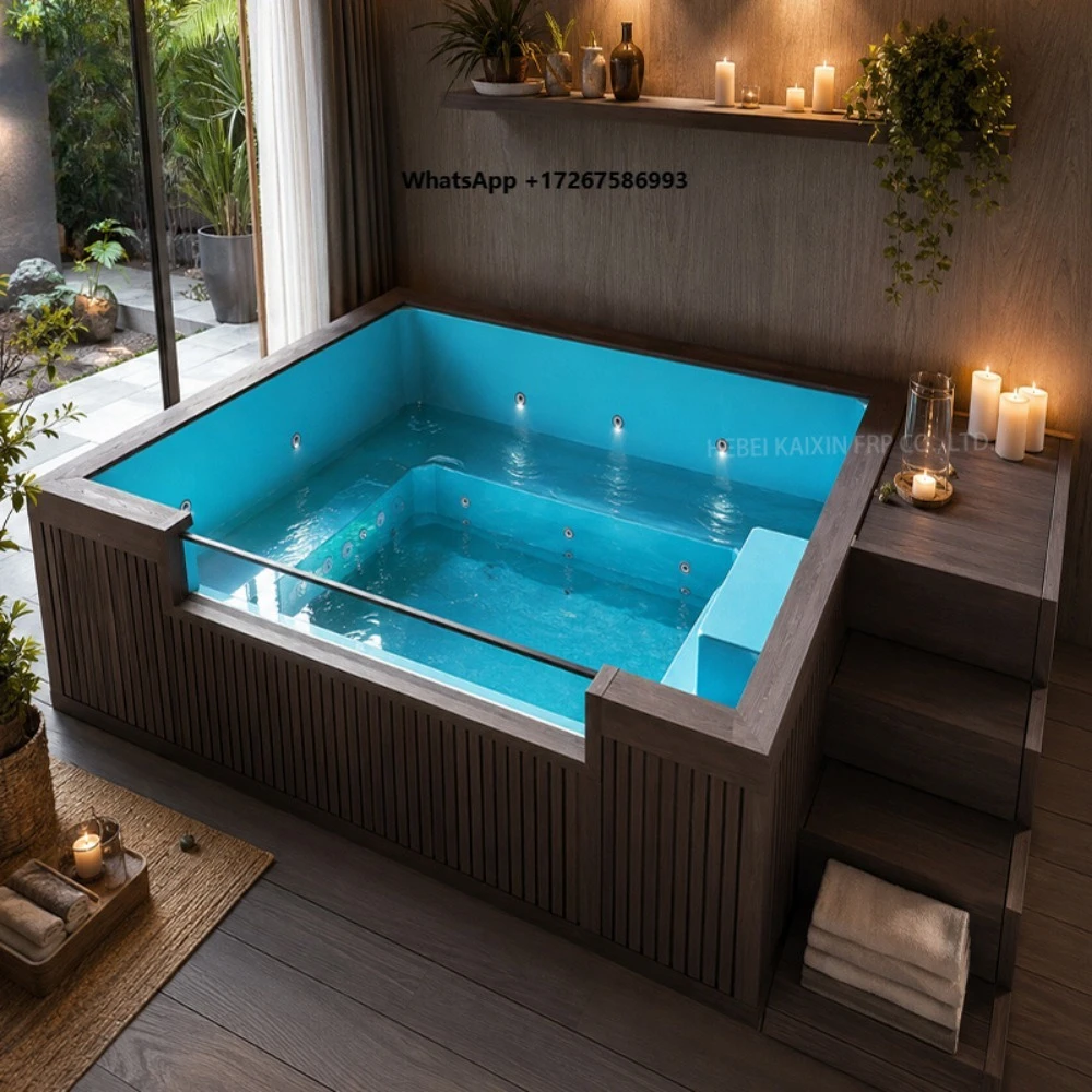 Small Size House Cold Bath Tub Plunge Pool Spa Swim Pool Outdoor Family Resort Backyard Fiberglass Inground Spa Pool