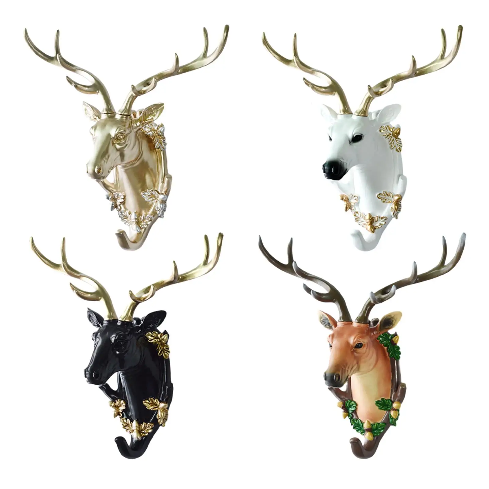 Deer Head Wall Decor Gift Home Decor Decorations Wall Sculpture Resin Deer Head for Cabinet Farmhouse Dining Room Bars Birthday