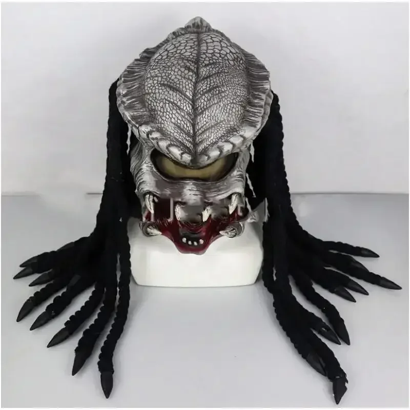 Adult Latex Alien Predator Full Face Mask 3D Molded Design Halloween Cosplay Masquerade Costume Prop