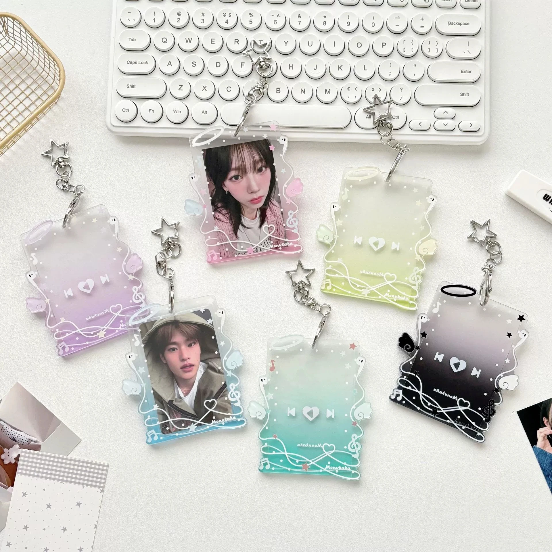 Cute Star 3-inch Kpop Photocard Holder Idol Photo Holder Protective Sleeves & ID Card Storage Display Bag